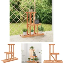 Online The Living Store Växtställ 81x25x75,5 cm massivt granträ - Växtställ Växtställ