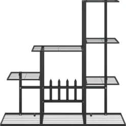The Living Store Växtställ 94,5x25x88 cm svart metall - Växtställ