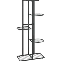 The Living Store Växtställ med 5 hyllor 43x22x98 cm svart metall - Växtställ
