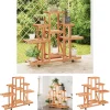 Sale The Living Store Växtställ med hjul 110x25x101 cm massiv furu - Växtställ Växtställ