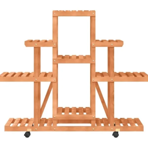 Sale The Living Store Växtställ med hjul 110x25x101 cm massiv furu - Växtställ Växtställ