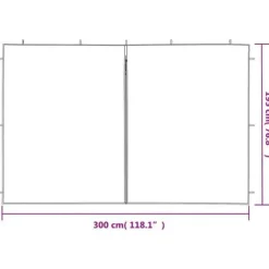 Online Tältvägg - - 2 st - UV-beständig PE - 300 x 195 cm - Vit Tält & Lusthus