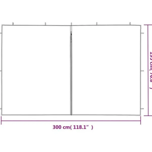 Online Tältvägg - - 2 st - UV-beständig PE - 300 x 195 cm - Vit Tält & Lusthus