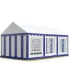 TOOLPORT 4x6 m partytält marquee PVC ca. 500g/m² blå-vit
