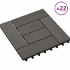 Clearance Trall 22 st 30x30 cm 2 kvm WPC mörkbrun Trädgårdsprydnader