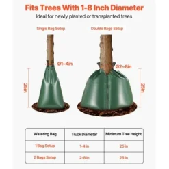 Clearance Trädbevattningspåse, 12-pack 75,7 L 5-9 timmars långsam frigivning, PVC Bevattning