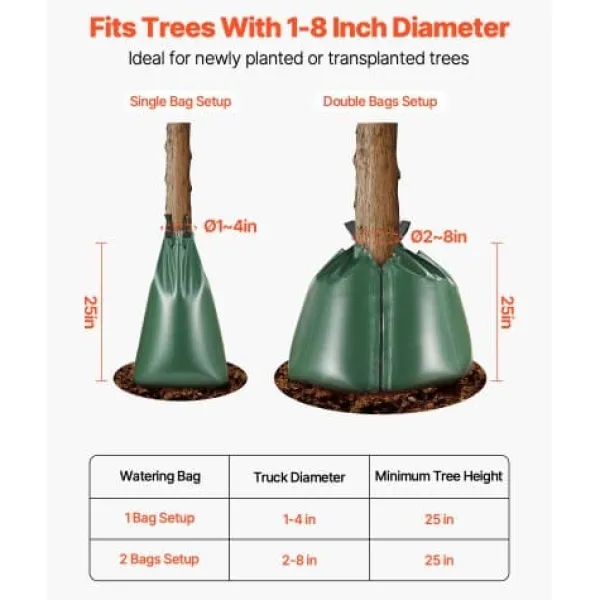 Clearance Trädbevattningspåse, 12-pack 75,7 L 5-9 timmars långsam frigivning, PVC Bevattning