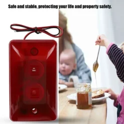 Trådbundet Strobe Siren Alarm med 12V 15W ljud och blinkande rött ljus för Home Hotel Brandlarm