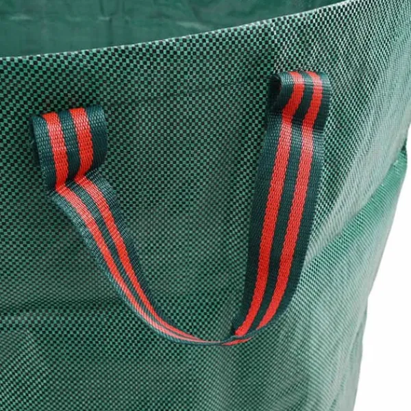 Trädgårdsavfallspåsar med handtag - Fällbara runda 120L | Färg: Grön | Antal: 12 st