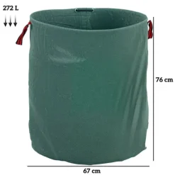 Trädgårdsavfallssäckar - Set med 3 - 272 L - Extra kraftiga - Förstärkta handtag - Flexibla hopfällbara ringar - Ljusgrön Trädgårdskorgar
