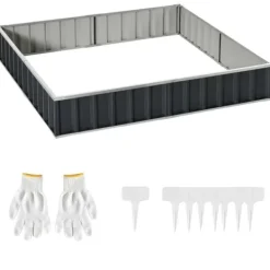 Trädgårdsbädd, Tjockt Färgat Stål, 258L x 90B x 30H cm, 253L x 85B x 30H cm Planteringsområde, Verktygsfri Installation, Höjd Design