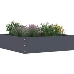 vidaXL Trädgårdsbeklädnad i stål - - Antracit - 50x50x13 cm - Set om 6 stycken - Hållbar - Lätt installation