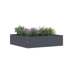 vidaXL Trädgårdsbeklädnad i stål - - Antracit - 50x50x13 cm - Set om 6 stycken - Hållbar - Lätt installation