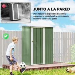 Sale Trädgårdsbod - Redskapsförråd - 236×174×190 cm - Metall - Vattentät - 2 Skjutdörrar - Sluttande Tak - 4 Fönster - Grå Skjul, Garage & Carports