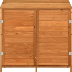 Best Trädgårdsbod i massivt granträ - Förvaringslösning för trädgården | Färg: Brun | Storlek: 102x52x112 cm Skjul, Garage & Carports