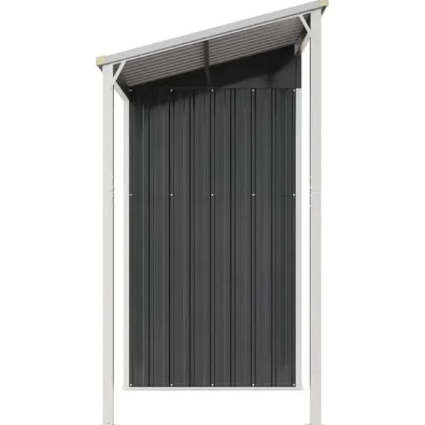 Online Trädgårdsbod med förlängt tak i stål - Förvaring för verktyg och möbler | Färg: Antracit | Storlek: 277x107x181 cm Skjul, Garage & Carports