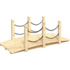 Clearance Trädgårdsbro med kedjeräcken 150x67x56cm massivt granträ - Trädgårdsbro - Trädgårdsbroar - Home & Living Trädgårdsbroar