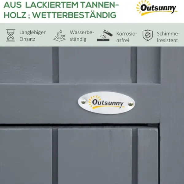 Online Trädgårdsförråd, Trä, 129x51,5x180 cm, Grå och Svart Skjul, Garage & Carports