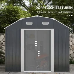 Best Trädgårdsförråd, 238x132x198,5 cm, Mörkgrå Skjul, Garage & Carports