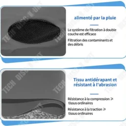 Trädgårdsförvaringskärl - TECH DISCOUNT - 190L - Fällbar PVC - ABS-kran - Antikollisionsnät