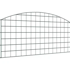vidaXL Trädgårdsgärd i stål - - 5 delar - 100x50 cm - Grön - Väderbeständig stål - Utomhusbruk
