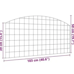 vidaXL Trädgårdsgärd i stål - - 5 delar - 100x50 cm - Grön - Väderbeständig stål - Utomhusbruk