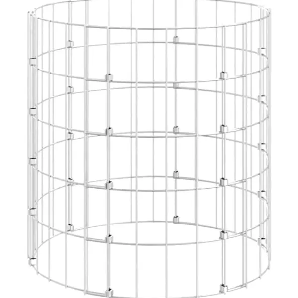 Trädgårdskompost av galvaniserat stål Ø50x50 cm | Färg: Metall | Storlek: 50x50 cm