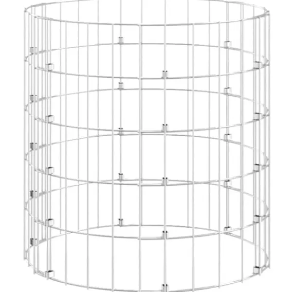 Trädgårdskompost av galvaniserat stål Ø50x50 cm | Färg: Metall | Storlek: 50x50 cm