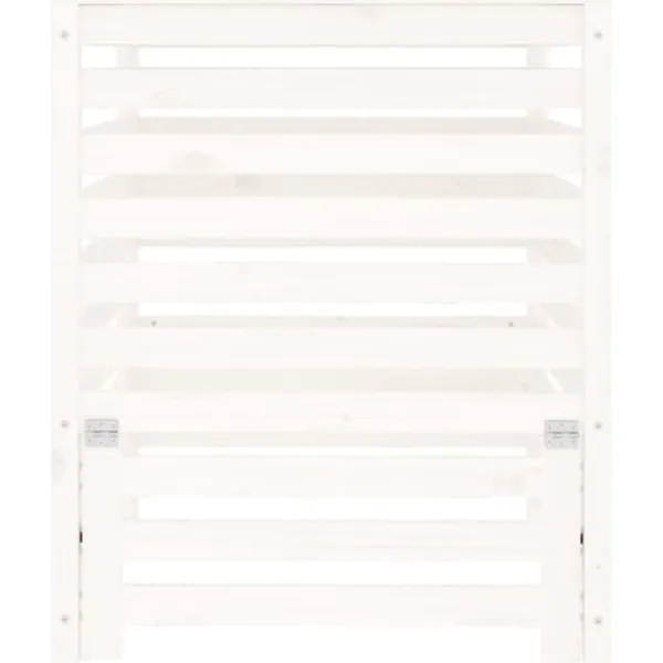Trädgårdskompost av massiv furu - Hög kapacitet med praktiskt lock | Storlek: 82,5x82,5x99,5 cm | Färg: Vit Kompostering