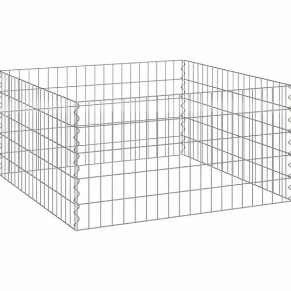 Trädgårdskompost i galvaniserat stål - Modulär stängselpanel | Färg: Metall | Storlek: 100x100x50 cm