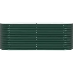 Trädgårdsodlingslåda i galvaniserat stål - Styrka & stil | Färg: Grön | Storlek: 240x80x81 cm Planteringsbänkar