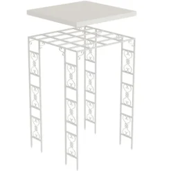 Best Trädgårdspergola, Metallkonstruktion, Lätt montering,180x180x270cm, VIT Valvbågar, Spaljéer, Bersåer & Pergolor