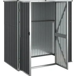 Online Trädgårdsskjul antracit 161x89x161 cm galvaniserat stål Skjul, Garage & Carports