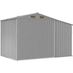 Sale Trädgårdsskjul av galvaniserat stål | Färg: Grå | Storlek: 277x192,5x179 cm Skjul, Garage & Carports