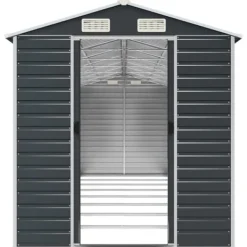 Outlet Trädgårdsskjul av galvaniserat stål - Hållbart och rymligt | Färg: Antracit | Storlek: 191x725x198 cm Skjul, Garage & Carports