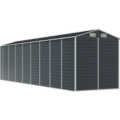 Outlet Trädgårdsskjul av galvaniserat stål - Hållbart och rymligt | Färg: Antracit | Storlek: 191x725x198 cm Skjul, Garage & Carports