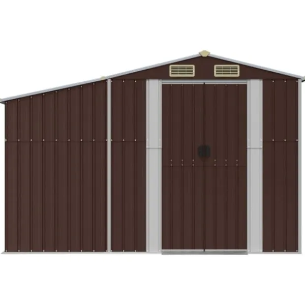 vidaXL Trädgårdsskjul brun 277x279x179 cm galvaniserat stål