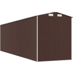 Hot Trädgårdsskjul i galvaniserat stål för redskap och utomhusförvaring | Färg: Mörkbrun | Storlek: 192x689x223 cm Skjul, Garage & Carports