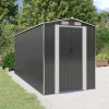 Trädgårdsskjul i galvaniserat stål - Rymlig förvaring för redskap | Färg: Antracit | Storlek: 192x440x223 cm