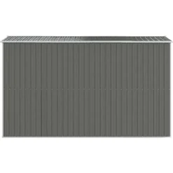 New Trädgårdsskjul i galvaniserat stål - Rymlig förvaring för redskap | Färg: Ljusgrå | Storlek: 192x357x223 cm Skjul, Garage & Carports