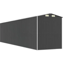 Sale Trädgårdsskjul i galvaniserat stål | Förvaringslösning för redskap | Mått: 192x85x223 cm | Färg: Antracit Skjul, Garage & Carports
