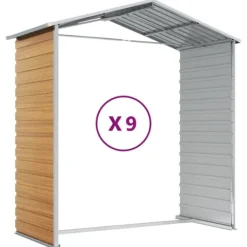 Clearance Trädgårdsskjul i galvaniserat stål - Robusta förvaringslösningar | Färg: Ljusbrun | Storlek: 191x81x198 cm Skjul, Garage & Carports