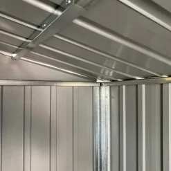 New Trädgårdsskjul i galvaniserat stål - Utomhusförvaring | Färg: Ljusgrå | Storlek: 191x810x198 cm Skjul, Garage & Carports