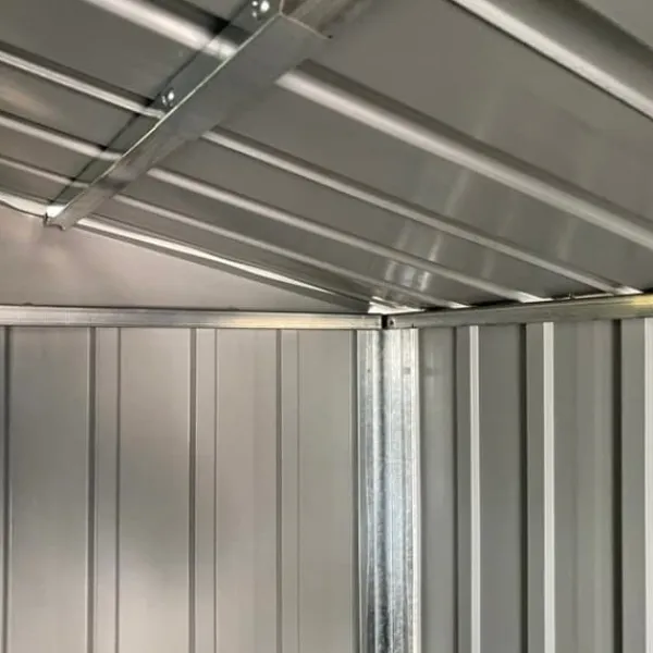 New Trädgårdsskjul i galvaniserat stål - Utomhusförvaring | Färg: Ljusgrå | Storlek: 191x810x198 cm Skjul, Garage & Carports
