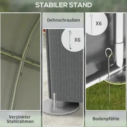 Discount Trädgårdsskjul/lager­tält, robust och vädertåligt, stålram, 1,2×1,8×1,6 m, mörkgrå Skjul, Garage & Carports