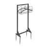 Trädgårdsslanghållare - Fristående slangställ - Järn - Med jordspett - Belastning 22,68 kg - Mått 38×18×86 cm - Totalhöjd 106 cm - Svart