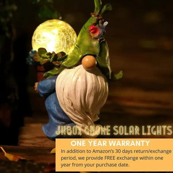 Trädgårdstomtar Utomhusdekor med Solar Lights Led, Resin Trädgårdsstatyer och figurer utomhus Höst Vinter