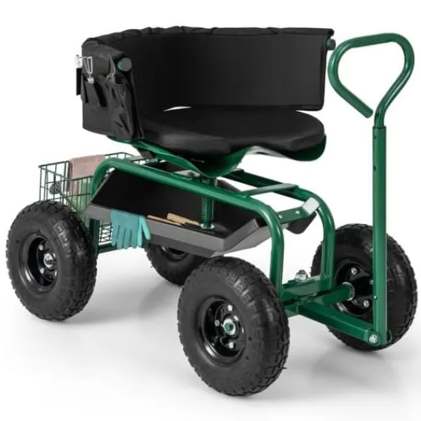 Sale Trädgårdsvagn Scooter, 35,5x24x23,5-27cm, Röd, Svart Stöd Med Hjul, Säten & Knäskydd För Trädgårdsskötsel