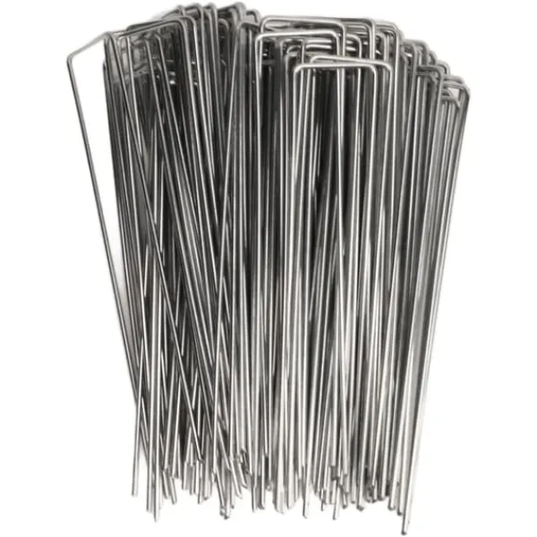 U-formade galvaniserade trädgårdsstakar - 100 pack - 3 mm tjocklek