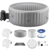 Uppblåsbar Bubbelpool, 6-8 Personer Kapacitet, 2400x660mm, Bärbar Utomhusspa, Lätt att montera